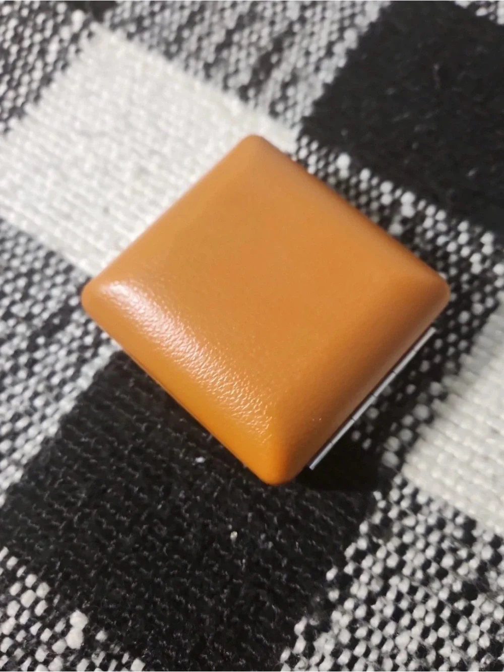 Vintage Brown Leatherette Clamshell Jewelry Presentation Case Cufflink Gift Box